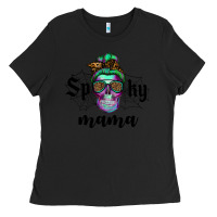 Black spooky mama skull Ladies Tee - RanaPortraitStore