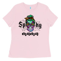 Bubblegum Pink spooky mama skull Ladies Tee - RanaPortraitStore