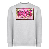 Heather Grey Hope Breast Cancer Heavyweight Sweatshirt - FaDigitalArtStudio