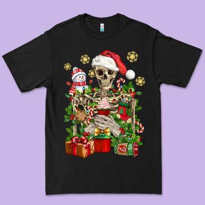 Skeleton Christmas Element Snowman Awda Premium Tee Designed By Bundleandbundleshop