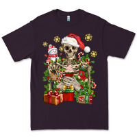 Plum Skeleton Christmas Element Snowman Awda Premium Tee - BundleAndBundleShop