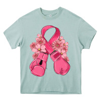 Arona breast cancer with boxing gloves Heavy Core Tee - MaliasSmallBusiness