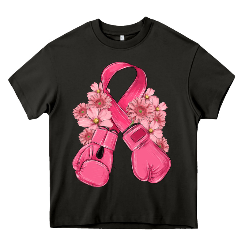 Breast Cancer With Boxing Gloves Heavy Core Tee by MaliasSmallBusiness | Teevron