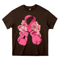 Chocolate Brown breast cancer with boxing gloves Heavy Core Tee - MaliasSmallBusiness