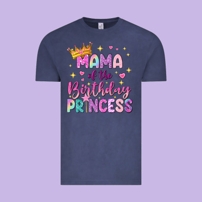 Mama Of The Birthday Princess Vintage Tee Designed By Nancycooperartshop