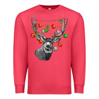 Cardinal Mule deer with Premium Sweatshirt - LillyAllenDesigns