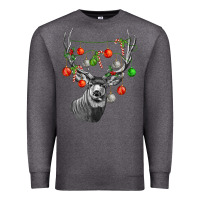 Charcoal Heather Mule deer with Premium Sweatshirt - LillyAllenDesigns