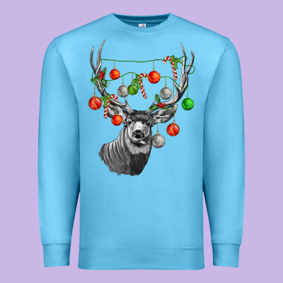 Mule Deer With Premium Sweatshirt Designed By Lillyallendesigns