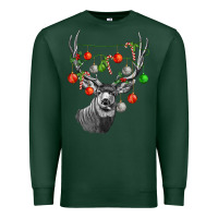 Sports Green Mule deer with Premium Sweatshirt - LillyAllenDesigns