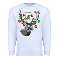 White Mule deer with Premium Sweatshirt - LillyAllenDesigns