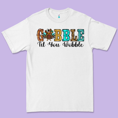 Gobble Til You Wobble Thanksgiving Turkey Premium Tee Designed By Ranaportraitstore