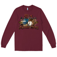 Burgundy It's a Baseball kinda day Long Sleeve Tee - HowdyJamesFarm
