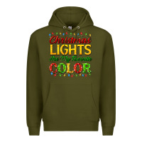 Army Green christmas lights are my favorite color Premium Hoodie - FaDigitalArtStudio