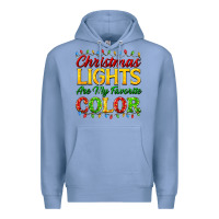 Colony Blue christmas lights are my favorite color Premium Hoodie - FaDigitalArtStudio
