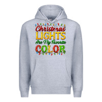 Heather Grey christmas lights are my favorite color Premium Hoodie - FaDigitalArtStudio