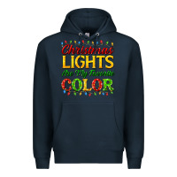 Navy christmas lights are my favorite color Premium Hoodie - FaDigitalArtStudio