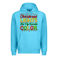 Ocean Blue christmas lights are my favorite color Premium Hoodie - FaDigitalArtStudio