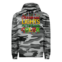 Slate Camo christmas lights are my favorite color Premium Hoodie - FaDigitalArtStudio