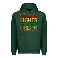 Sports Green christmas lights are my favorite color Premium Hoodie - FaDigitalArtStudio
