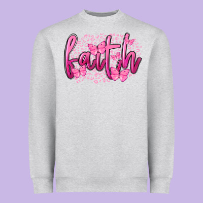 Faith Breast Cancer Heavyweight Sweatshirt Designed By Fadigitalartstudio