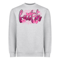 Heather Grey Faith Breast Cancer Heavyweight Sweatshirt - FaDigitalArtStudio