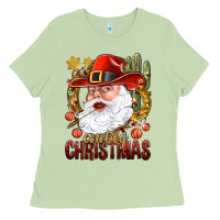 Matcha Cowboy Christmas Santa Ladies Tee - BundleAndBundleShop
