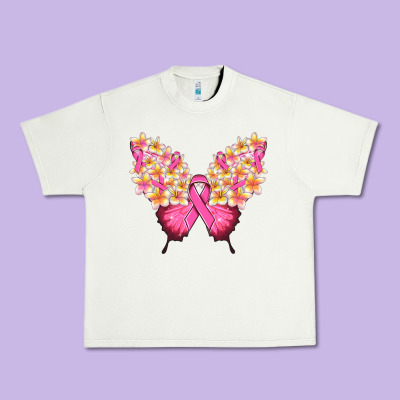 Pink Ribbon Breast Cancer Butterfly Urban Heavy Tee Designed By Nancycooperartshop