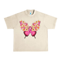 Sandshell Pink ribbon Breast Cancer butterfly Urban Heavy Tee - NancyCooperArtShop