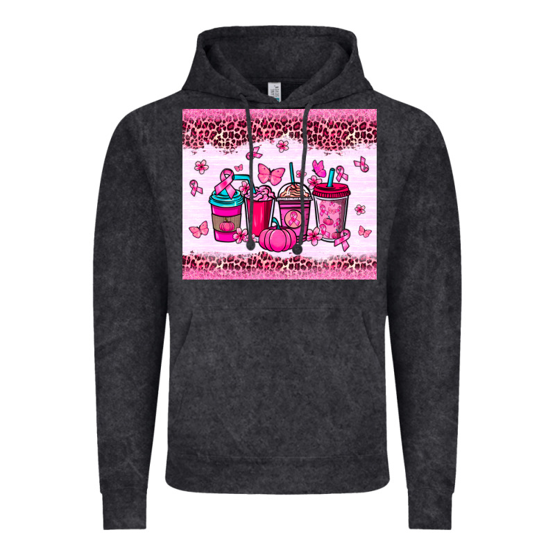 Breast Cancer Coffee Cups Vintage Hoodie by NancyCooperArtShop | Teevron