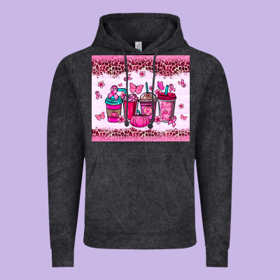 Breast Cancer Coffee Cups Vintage Hoodie Designed By Nancycooperartshop