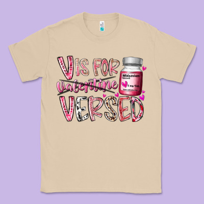 V Is For Valentine Versed Classic Tee Designed By Racoondesign