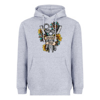 Heather Grey barber shop Heavyweight Hoodie - SublimationCraftShop