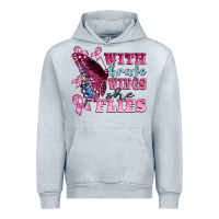 Heather Grey with brave wings she flies Urban Hoodie - BarkalooDesign