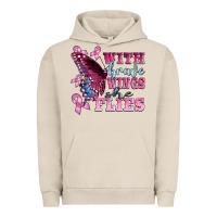 Pigment French Oak with brave wings she flies Urban Hoodie - BarkalooDesign