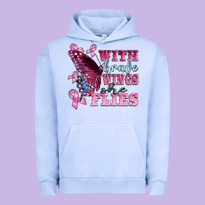 With Brave Wings She Flies Urban Hoodie Designed By Barkaloodesign