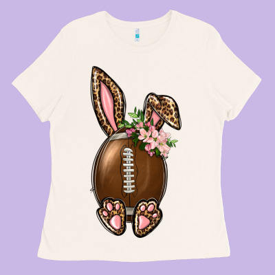American Football Easter Bunny Ladies Tee Designed By Bundleandbundleshop