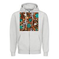 Dove Grey western gemstone aztec seamless pattern Zipper Hoodie - BundleAndBundleShop