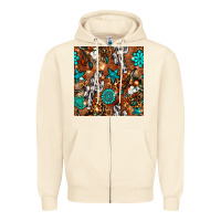 Sandshell western gemstone aztec seamless pattern Zipper Hoodie - BundleAndBundleShop