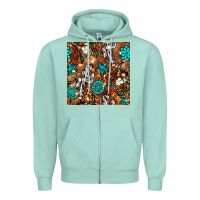 Seafoam western gemstone aztec seamless pattern Zipper Hoodie - BundleAndBundleShop