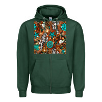 Sports Green western gemstone aztec seamless pattern Zipper Hoodie - BundleAndBundleShop