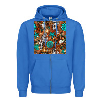 True Royal western gemstone aztec seamless pattern Zipper Hoodie - BundleAndBundleShop