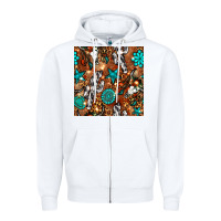 White western gemstone aztec seamless pattern Zipper Hoodie - BundleAndBundleShop