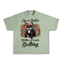 Oil Green life is better with a french bulldog Urban Heavy Tee - JahusDesignShop