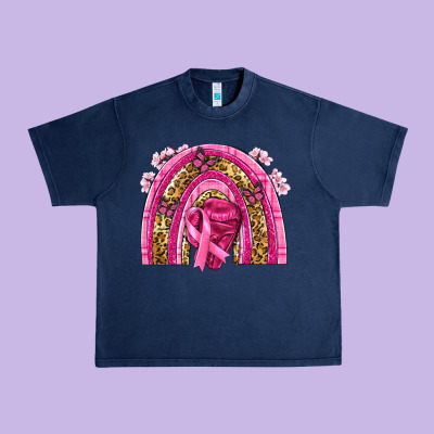 Breast Cancer Rainbow Urban Heavy Tee Designed By Nancycooperartshop