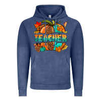 Vintage Denim Teacher pumpkin Vintage Hoodie - NancyCooperArtShop