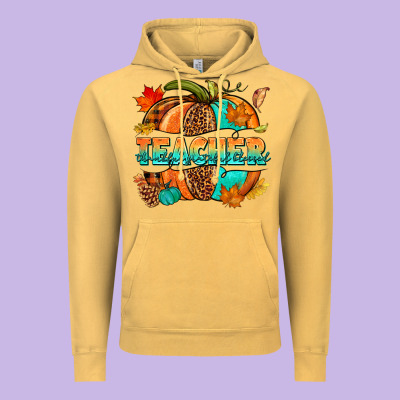 Teacher Pumpkin Vintage Hoodie Designed By Nancycooperartshop
