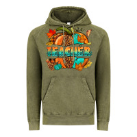 Vintage Olive Teacher pumpkin Vintage Hoodie - NancyCooperArtShop