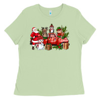 Matcha Santa Snowman Reindeer Penguin Elf Christmas Truck Ladies Tee - BundleAndBundleShop