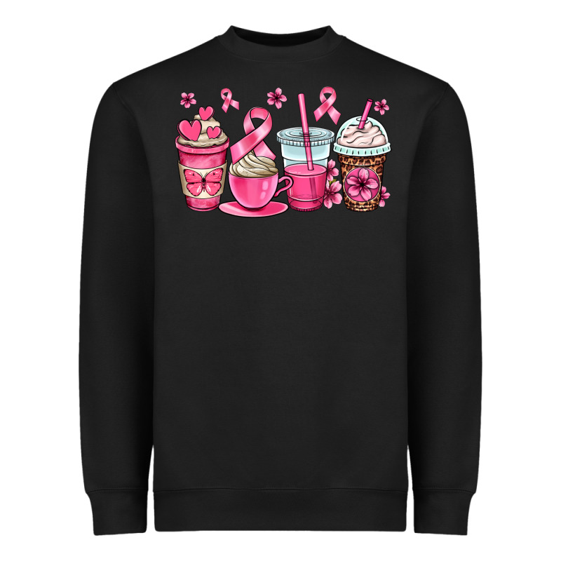 Breast Cancer Coffee Cups Heavyweight Sweatshirt by OliviaCreatesArt | Teevron
