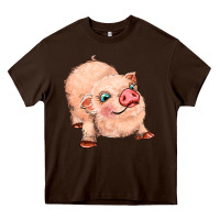 Chocolate Brown pig Heavy Core Tee - MaliasSmallBusiness